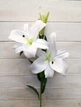 Artificial Flower -Lily  - Single White Lily Spray