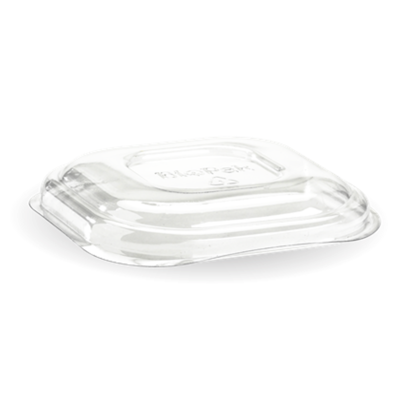 Lid Plastic Square 280-630ml Clear (130x130mm) - Biopak - 50PC