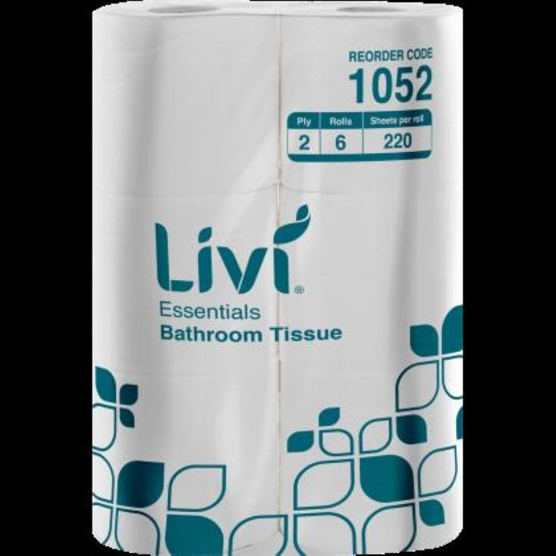 Toilet Roll 2Ply 220 Sheet - Livi - 6PC