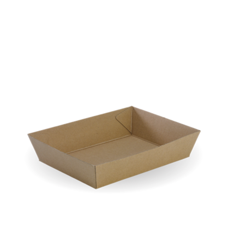 Tray Bioboard #3 Rectangle Brown (180x134x45mm) - Biopak - 125PC