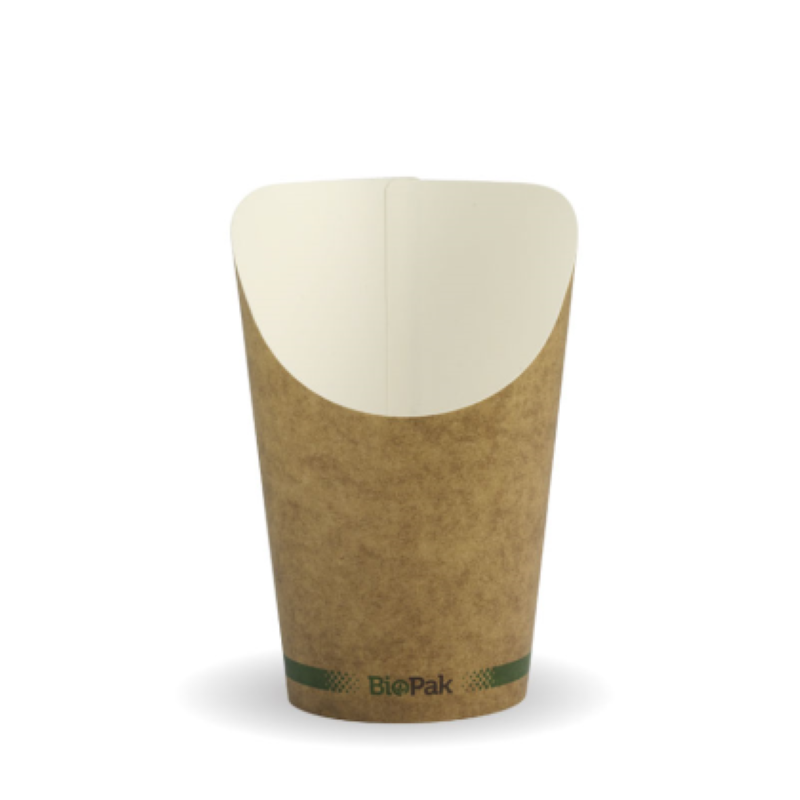 Cup Hot Chip Paper Bio 12oz Brown - Biopak - 50PC