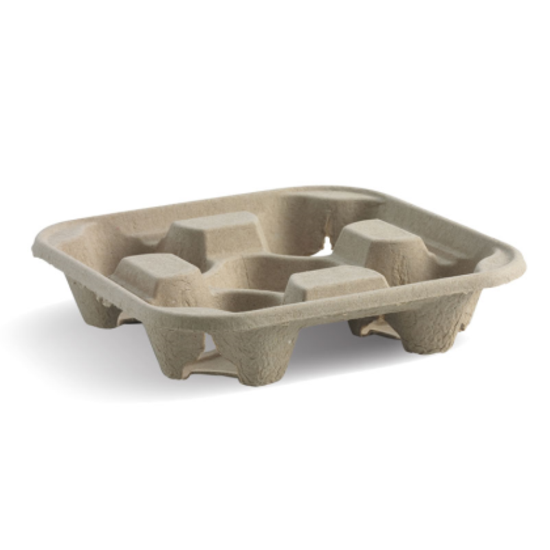 Cup Holder 4 Cup Cardboard Pulp - Biopak - 75PC