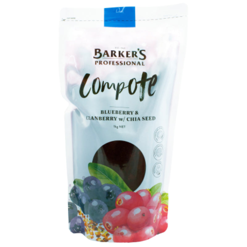 Compote Blueberry Cranberry Chia Seed - Barkers - 1KG