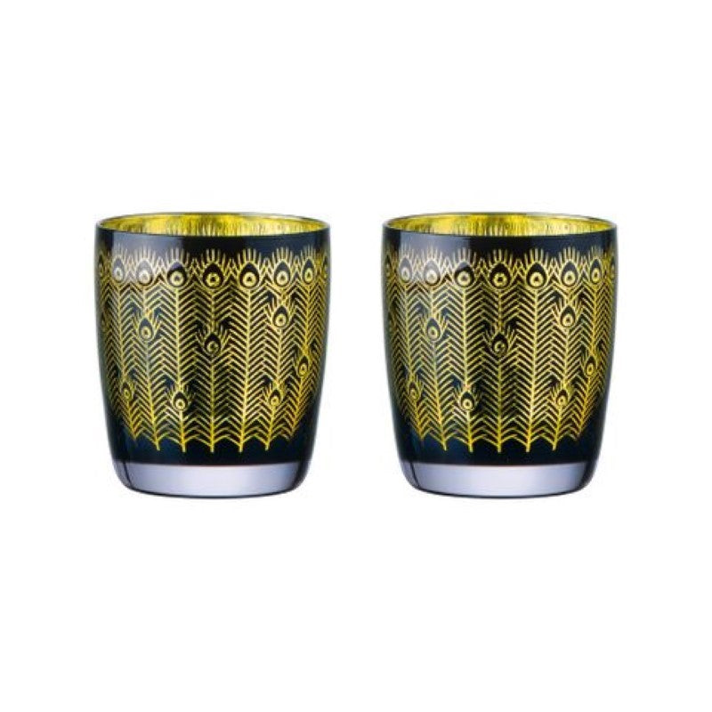 Artland Midnight Peacock Dof Tumbler  - Set of 2