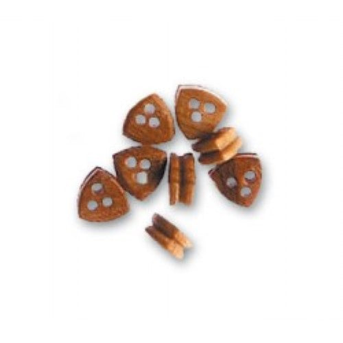 Triangular deadeye fitting, 5mm, designed for model boating rigging, ensuring tension and alignment with durability.