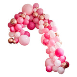 Luxe Pink and Rose Gold Balloon Arch Kit with 200 balloons for stunning event décor, perfect for any celebration.