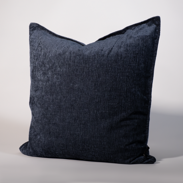 DreamTicket Oxford Euro Cushion Cover in Korora Blue, featuring durable chenille polyester and elegant tailored edge design.