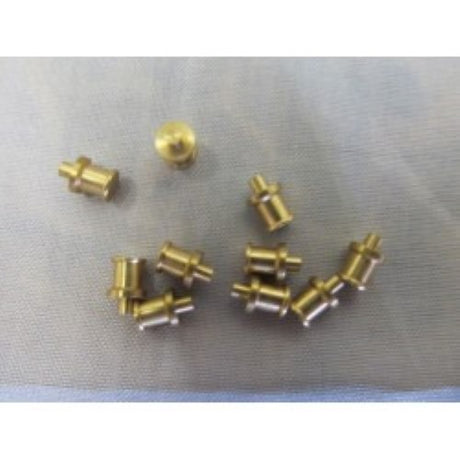 Set of ten 5x7mm bollards for model boats, providing stability and authentic detailing in durable materials.