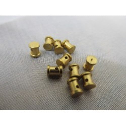 Set of 10 4mm x 5mm bollards for boats, perfect for securing lines and enhancing model ship details.