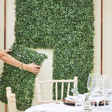 Botanical Wedding Artificial Foliage wall tile, 60cm x 40cm, perfect for adding lush greenery to wedding decor.