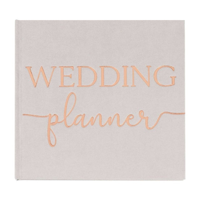 Botanical Wedding Fabric Planner with 48 pages, featuring elegant design and rose gold foil for organized wedding planning.