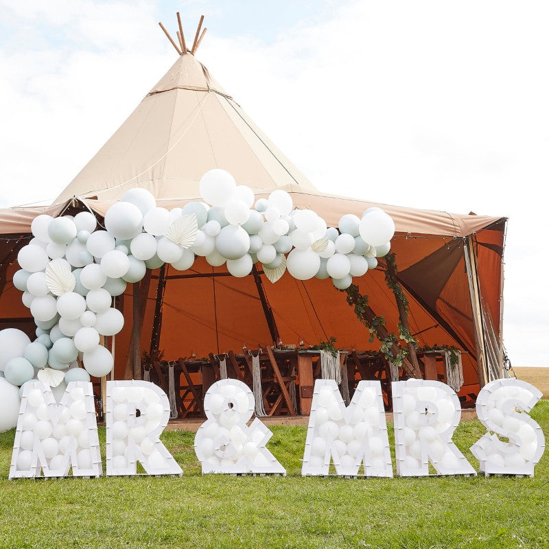 Botanical Wedding Balloon Mosaic Mr & Mrs 6cm Height