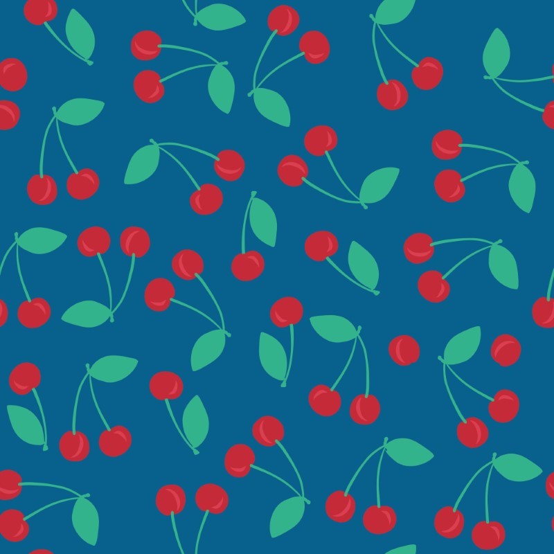 Wrapping Paper - Cherries Wrap Navy