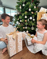Wrapping Paper - Mistletoe Wrap Beige Gold