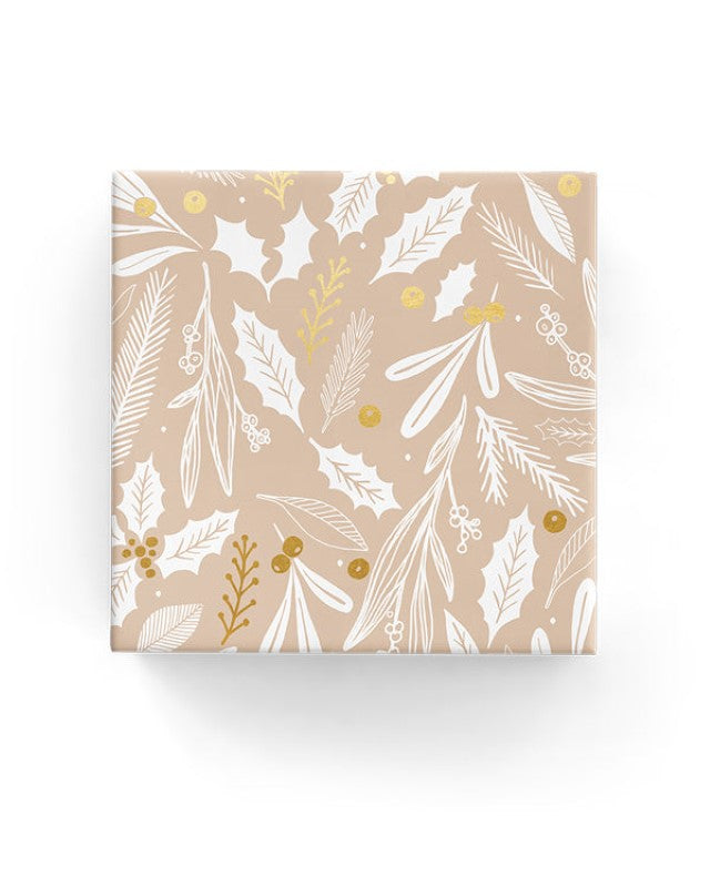 Wrapping Paper - Mistletoe Wrap Beige Gold