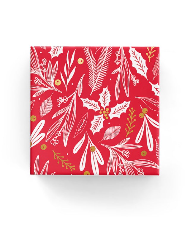 Wrapping Paper - Mistletoe Wrap Red Gold
