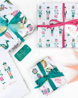 Wrapping Paper - Nutcracker and Stars Wrap Jade Pink Peach Gold