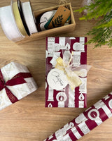 Wrapping Paper - Vintage Candle Wrap Burgundy Gold