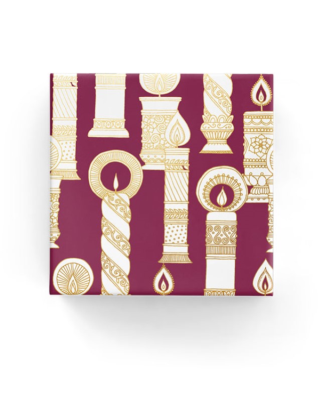 Wrapping Paper - Vintage Candle Wrap Burgundy Gold