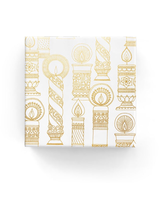 Wrapping Paper - Vintage Candle Wrap White Gold