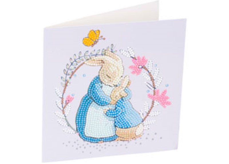 CrystalArt - Peter Rabbit and Mum 18x18cm Card