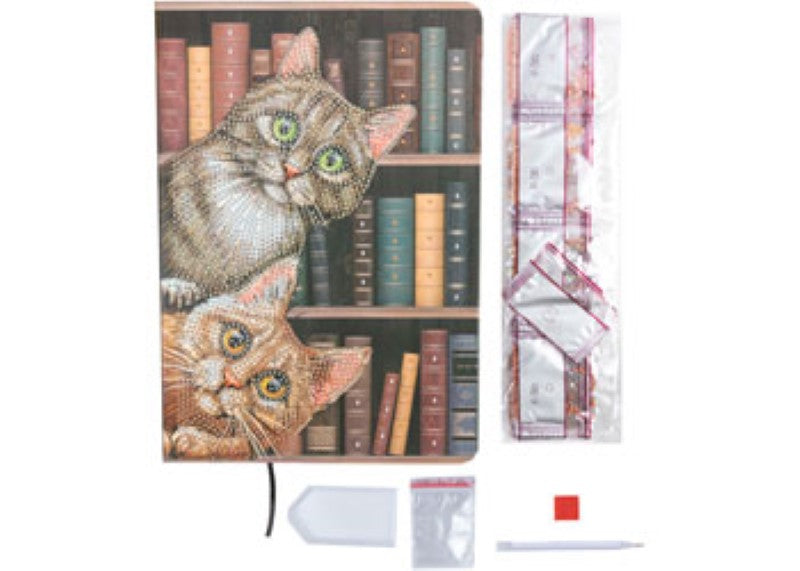CrystalArt - Cats in the Library Notebook 18x26cm