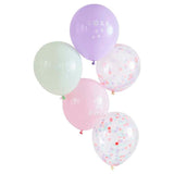 12" Dino Pink Balloon Bundle Roar & Confetti Pastel - Pack of  5