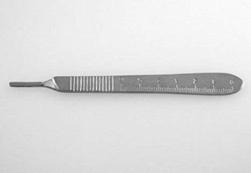 Large stainless scalpel handle designed for precision cutting in crafts and model making, compatible with multiple blade sizes.
