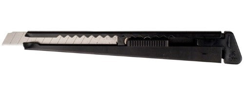 Snap-off blade knife with metal body, #3 13-point blade for precise cutting of various materials, featuring a secure position lock.