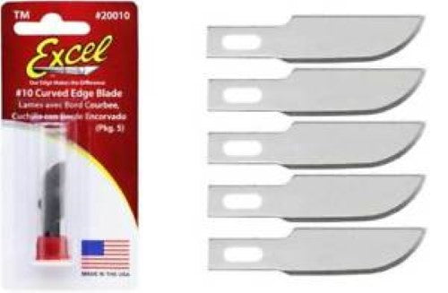 Precision Hobby Tool #1 Curved Blades B10 Pk5 for intricate cuts in various materials, made of high-grade carbon steel.
