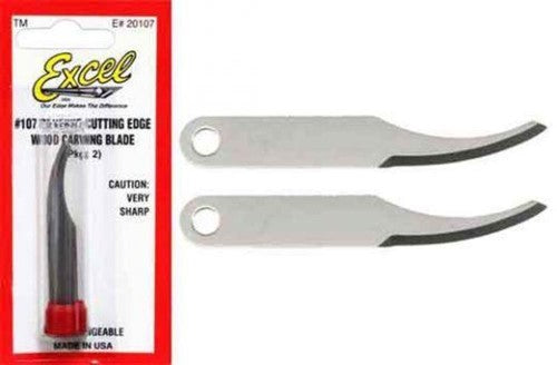 Two carbon steel convex carving blades for precision cutting, ideal for hobbyists and professionals across various materials.