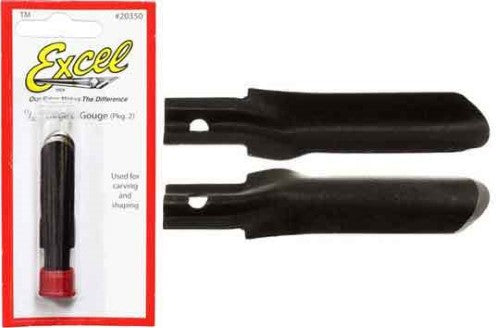 Set of two Excel Blades carving gouges made of carbon steel, ideal for wood, rubber, and linoleum crafting.