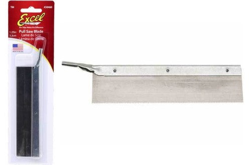 Hobby tool razor saw with hardened serrated blade, ideal for precision cutting of balsa wood, fiberglass, and plastic.