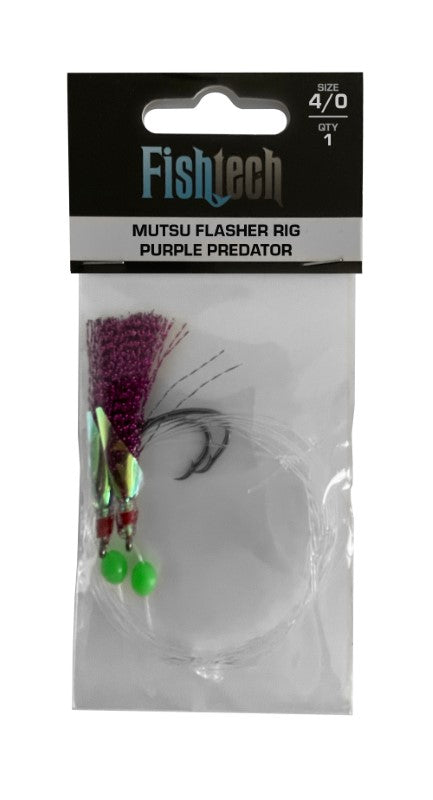 Fishtech 4/0 Mutsu Economy Flasher Rig - Purple Predator