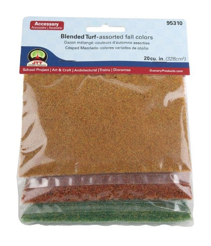 Model scenery featuring vibrant autumn fall colors, perfect for hobbyists and dioramas, 20 cubic inches per pack.