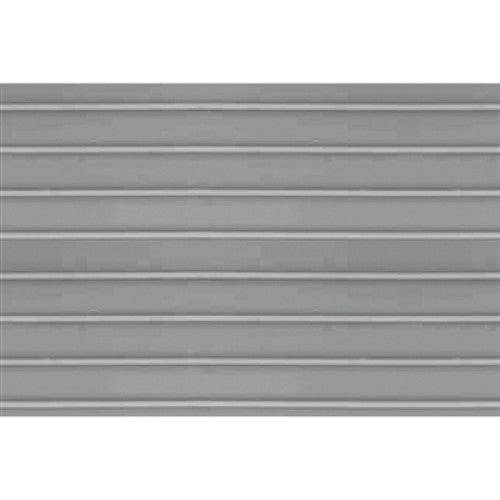 Two ribbed roof sheets designed for O scale model railway layouts, enhancing realism in miniature architecture.