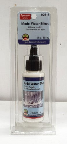 Model Blue Water 60ml for realistic water effects in dioramas, train sets, and miniature models, dries clear for easy application.