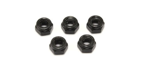 Durable Kyosho M5x5.0 nylock nuts pack of five, designed for secure fitting in RC vehicles and hobby applications.