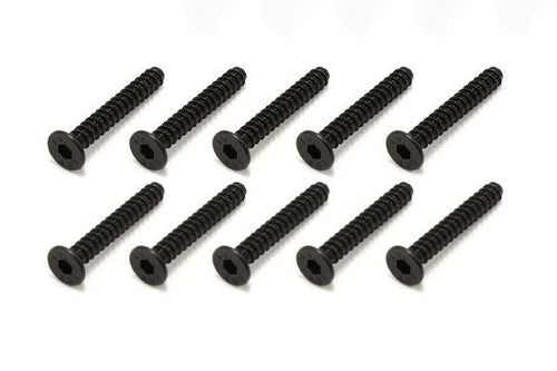 Kyosho Hex TP FH screws M3x20, pack of 10, designed for robust assembly in RC models with durable flat head design.