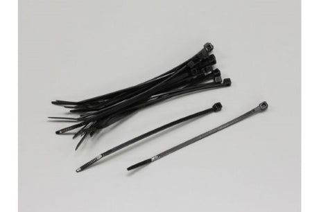 Kyosho small black cable ties, 18-pack, ideal for organizing RC hobby components with durability and a sleek design.