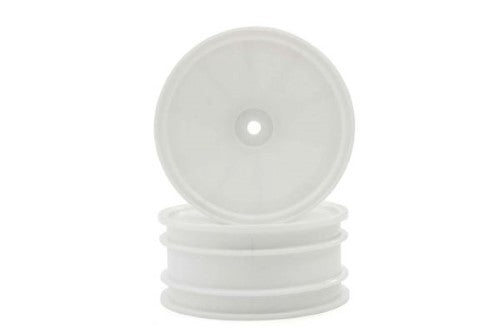 Kyosho Optima 2.2 front dish rims in white, designed for durability and style in RC performance.