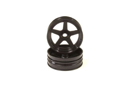 Black rims for 2014 Kyosho Beetle RC car, enhancing performance and style with superior strength and traction.