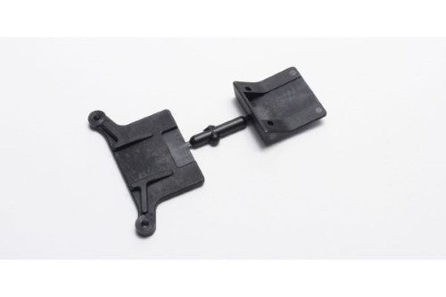 Kyosho RT6 ESC Plate & Battery Stopper for secure speed controller and battery mounting, enhancing RC performance.