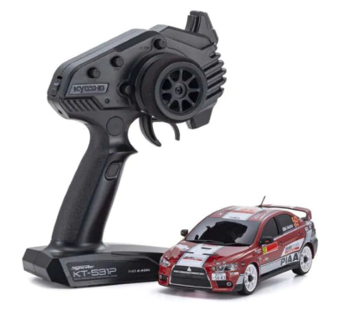 Kyosho MA-020 Lancer Evo X model showcasing advanced features for drift racing and precision control.