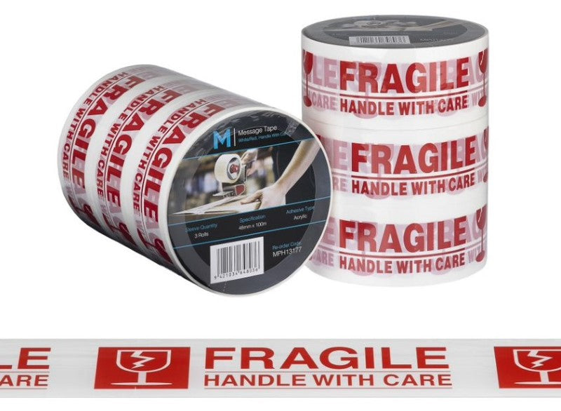 Message Tape Handle With Care - 48mm x 100m x 50mu (36 Rolls)