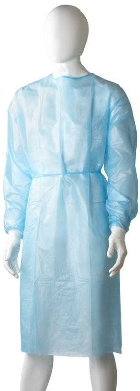 Polypropylene Coated Isolation Gown - Blue, 1200mm x 1400mm (40) *Liquid Proof