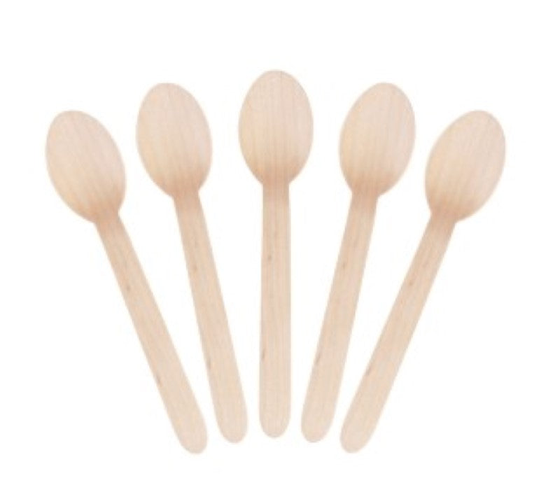 Wooden Dessert Spoon - Natural, 160mm Long (Box of 1000)