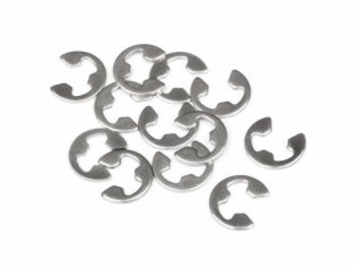 E-clip set for 3mm shafts, includes 12 pieces, designed for Maverick radio control parts.