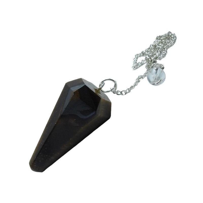 Tigers Eye 6 Facet Pendulum / Pendant