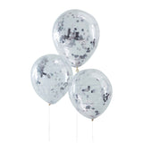 Pick & Mix Balloons Confetti Silver - Pack of 5